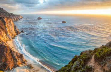 Big Sur coastline panorama at sunset, California, USA