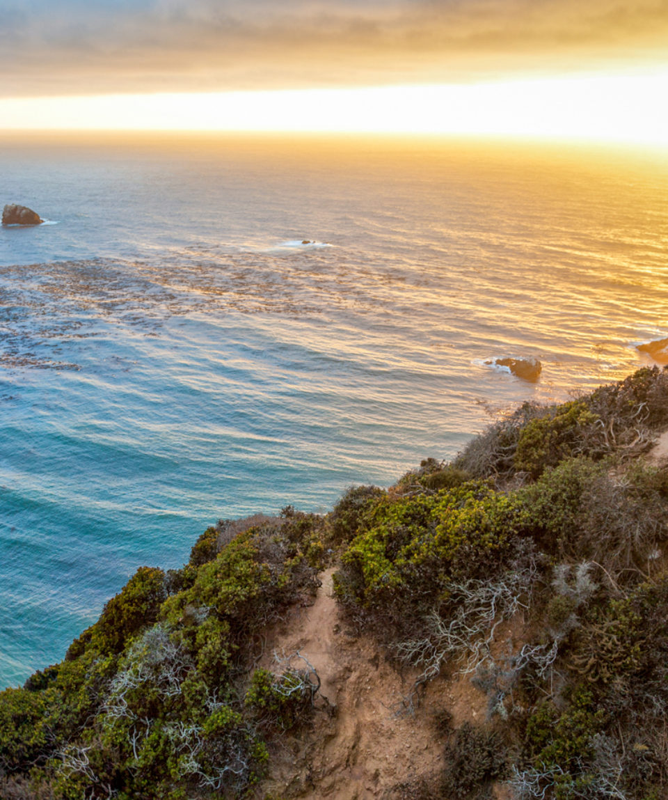 Big Sur coastline panorama at sunset, California, USA