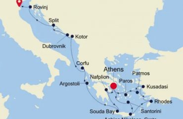 GREECE AND CROATIA - ATHENS TO VENICE MAP