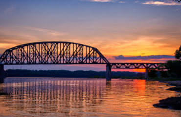 The Historic Fourteenth Street Bridge over the Ohio river, conne