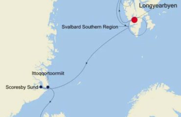 LONGYEARBYEN-REYKJAVIK - ROUTE MAP