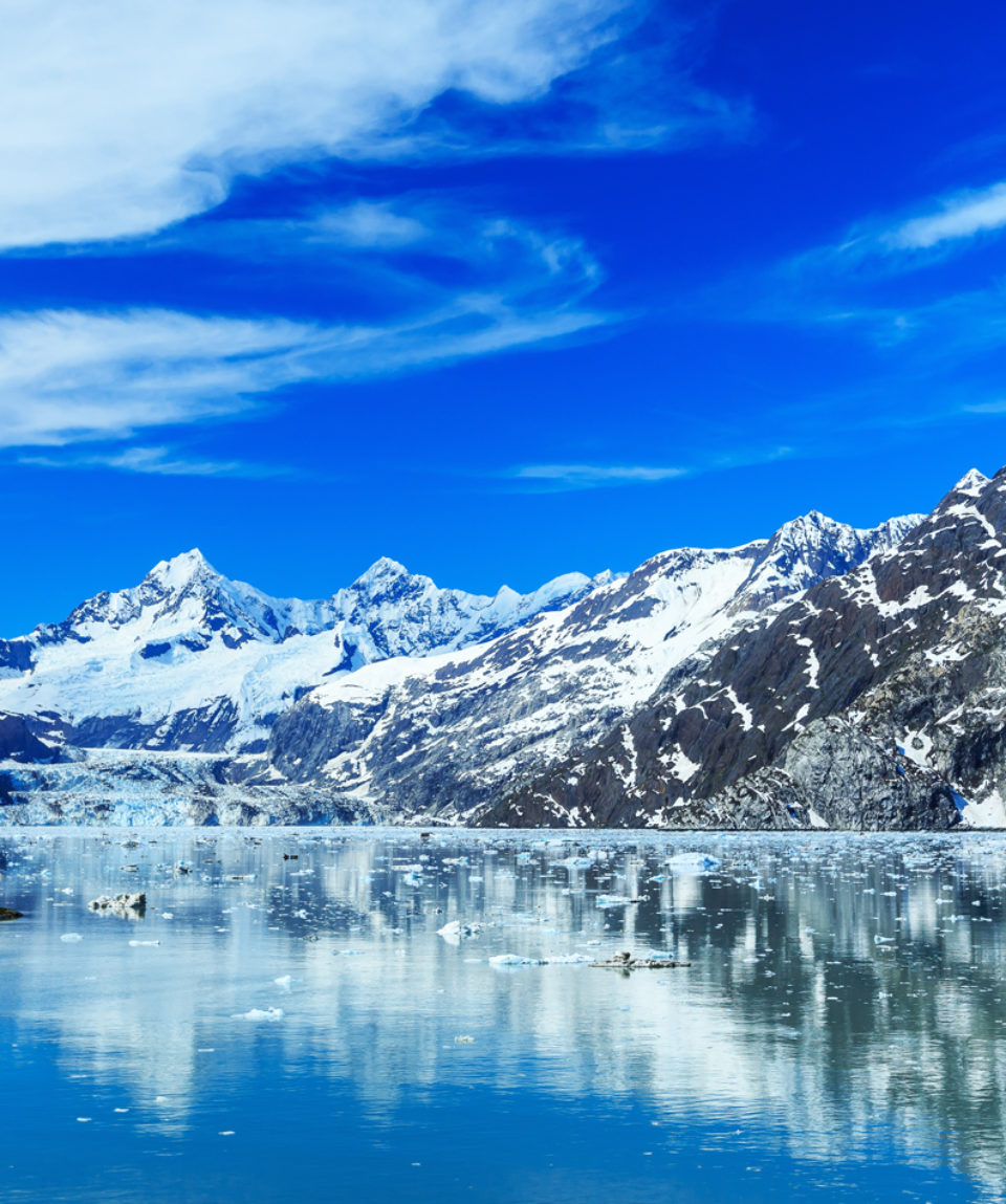 Panoramic view of Glacier Bay national Park. Alaska