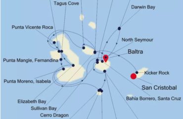 11-NIGHT CHRISTMAS GALAPAGOS - SAN CRISTOBAL to BALTRA MAP