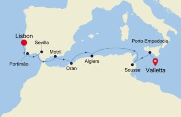 LISBON-VALLETTA ROUTE MAP
