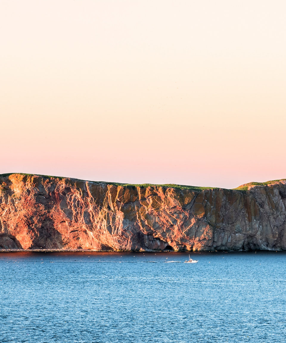 Famous large Rocher Perce rock in Gaspe Peninsula, Quebec, Gaspe