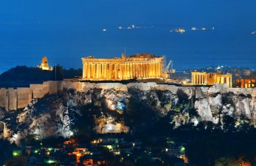 Athens skyline with Acropolis night