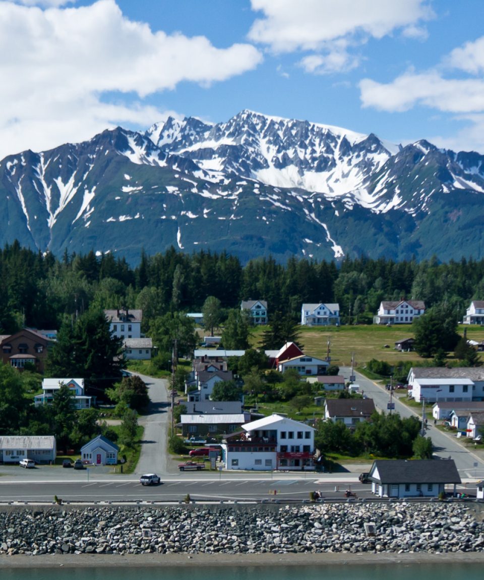 Beautiful view of Haines city near Glacier Bay, Alaska, USA